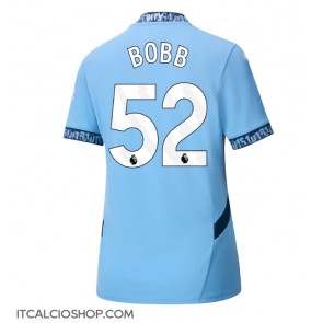 Manchester City Oscar Bobb #52 Prima Maglia Femmina 2024-25 Manica Corta